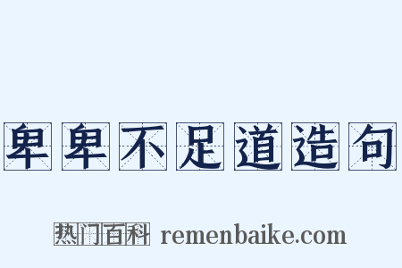 卑卑不足道造句是什么意思的图片